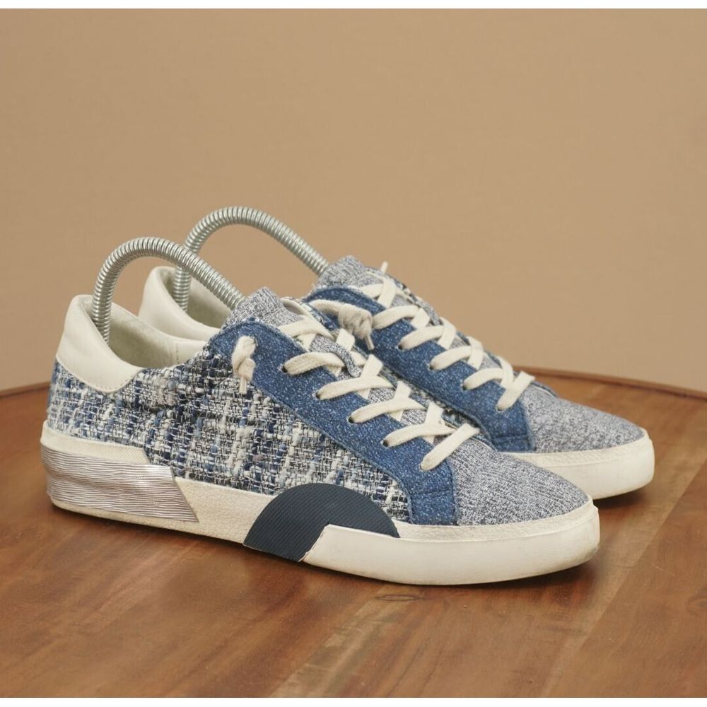 Dolce Vita Womens Zina Navy Blue White Multi Woven Sneakers Size 7.5